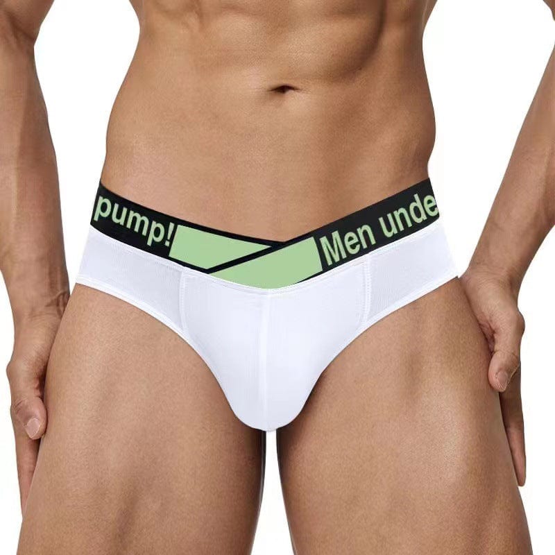 Menaful™ white+green / M Men's Low Rise V-Shaped Waistband Sexy briefs