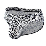 menaful white leopard print / M Men's Sexy Leopard Snake Print Briefs