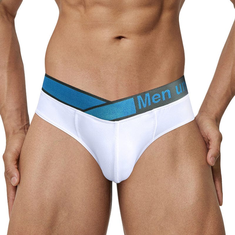 Menaful™ white+light blue / M Men's Low Rise V-Shaped Waistband Sexy briefs