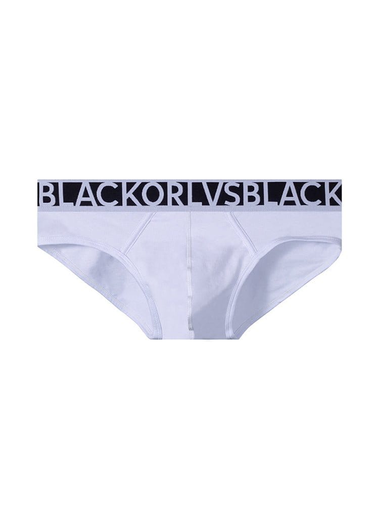 menaful White / M Alphabet Solid Color Men's Briefs