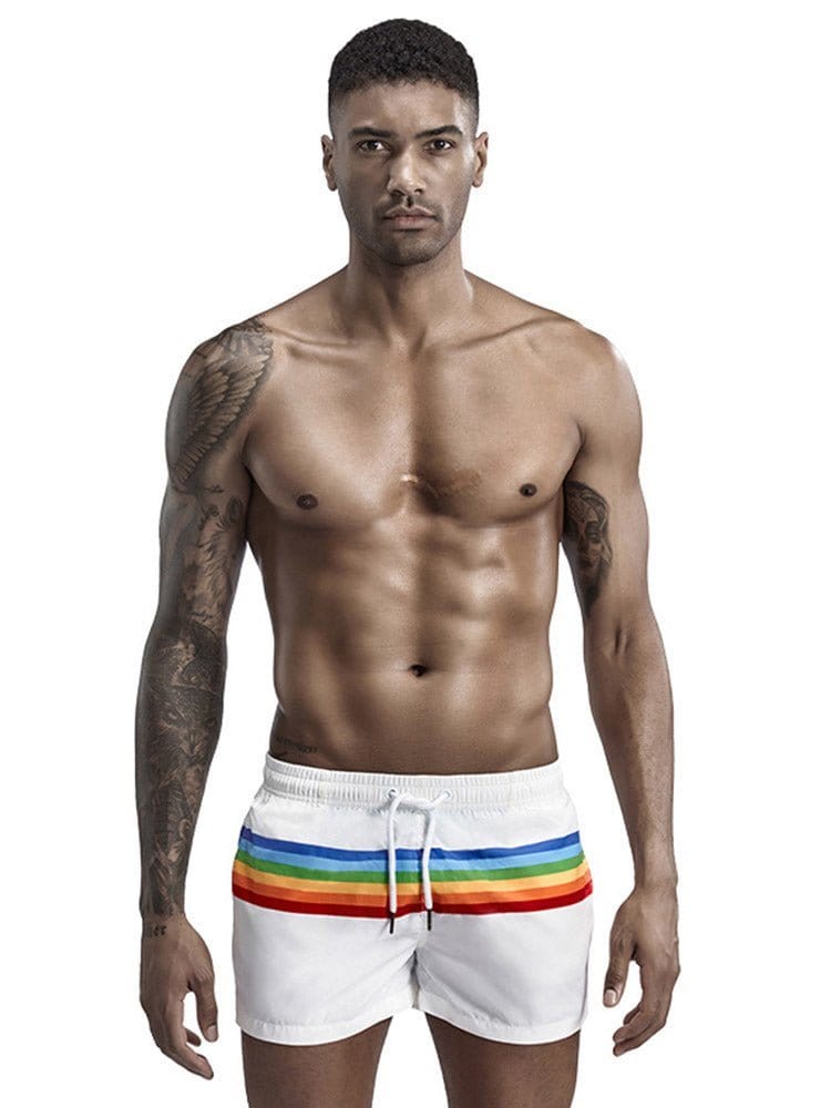 menaful White / M Fashion Beach Sports Shorts - White