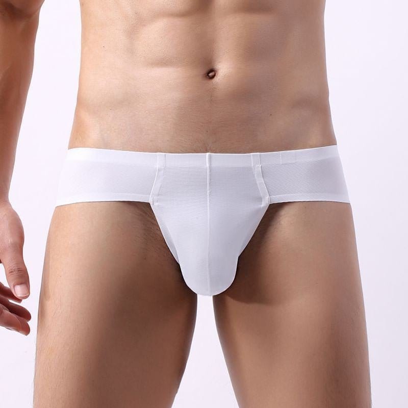 menaful White / M Feelin' Sultry Seamless Briefs with Bulge Pouch