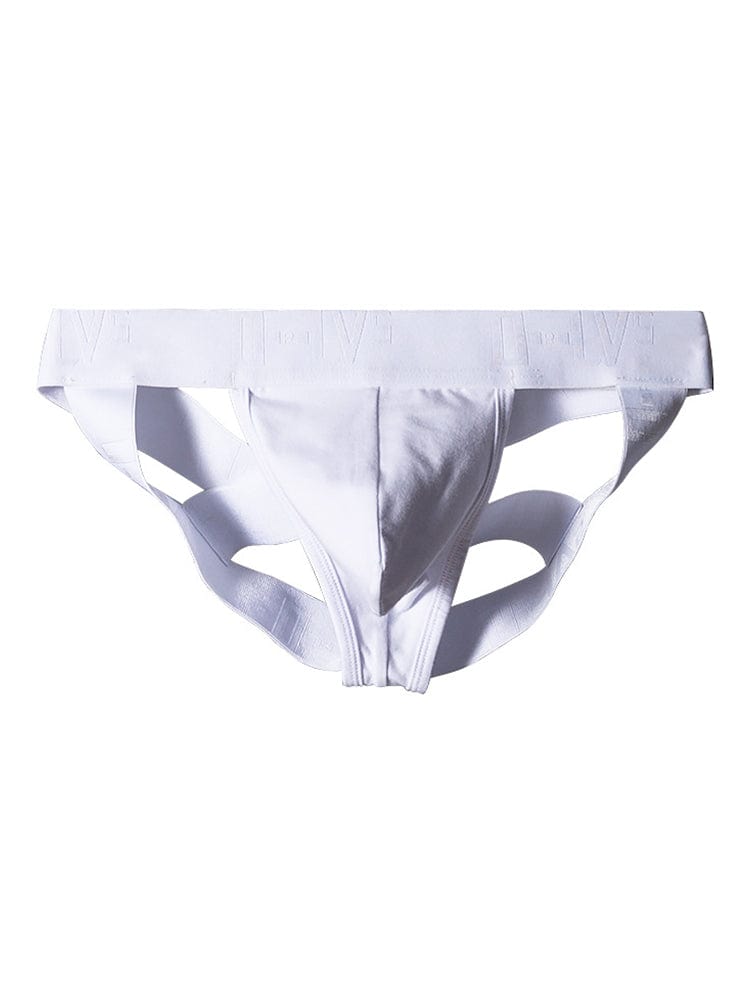 menaful White / M Four Strap Crossover Low Waist Sexy Thong