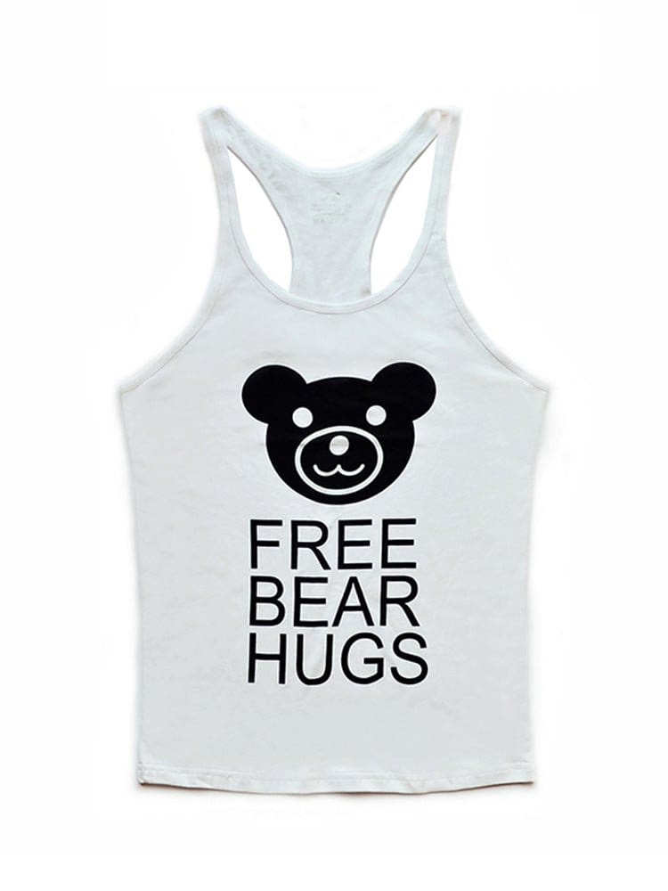 menaful White / M Free Bear Hugs Tank Tops