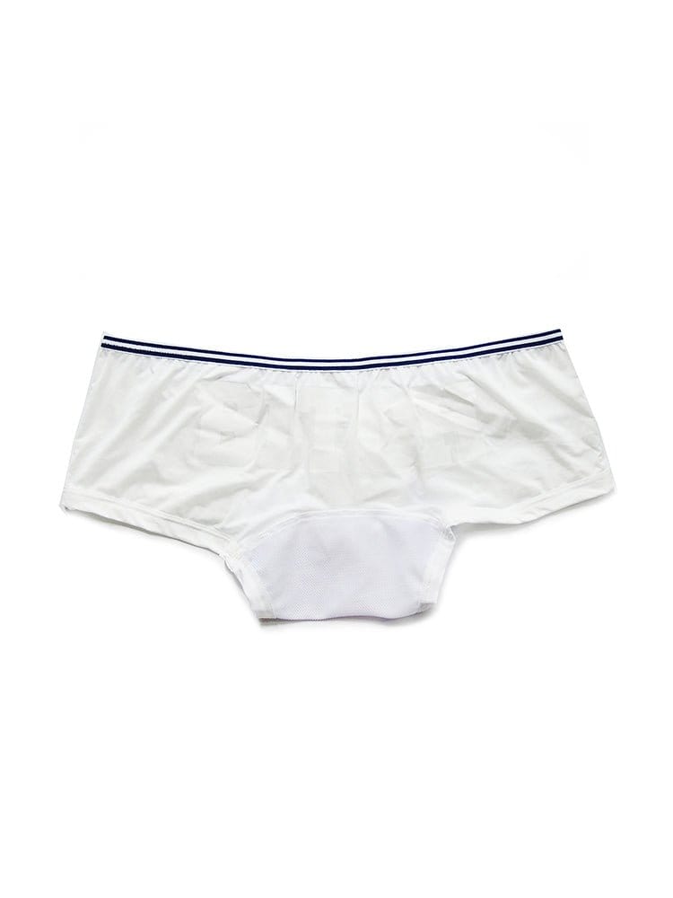 menaful White / M Low Waist Sexy Nylon Letters Transparent Boxer Briefs