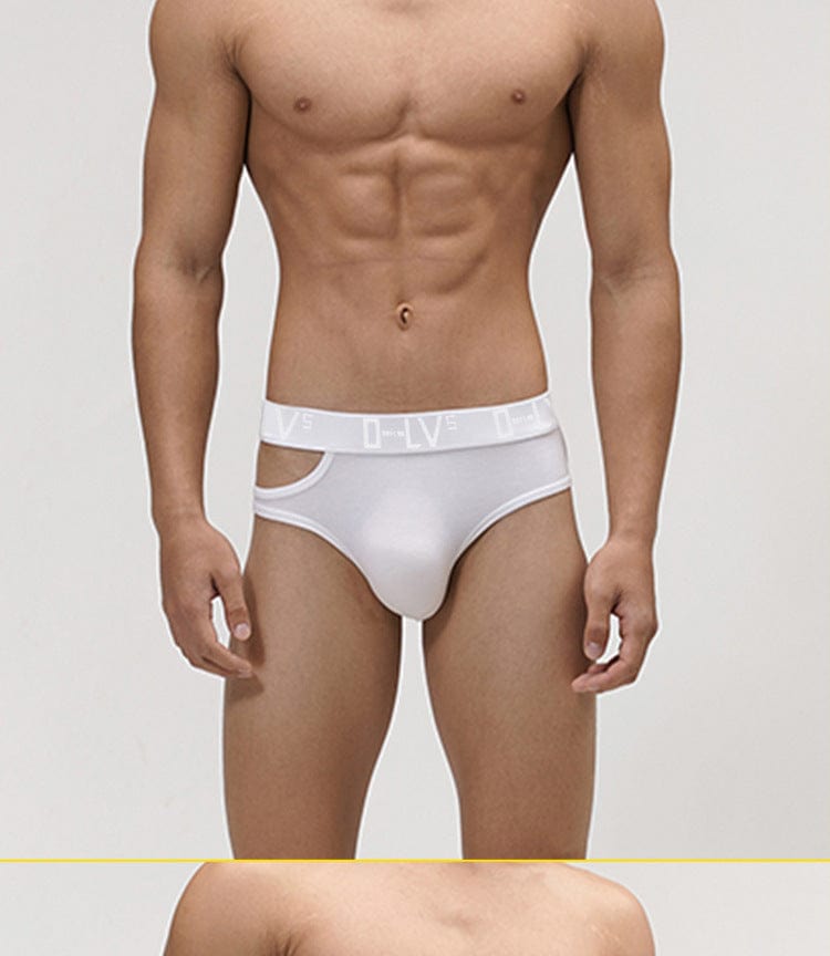 Menaful™ white / M Men's Cotton Hollow-out Sexy Briefs With Side Cutouts