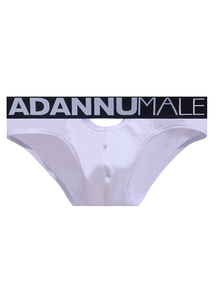 menaful White / M Men's Crotch Double Low Waist Briefs