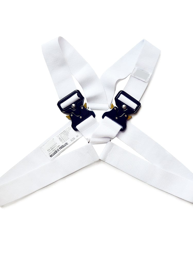 menaful White / M Men's Metal Buckle Chest Strap Harness