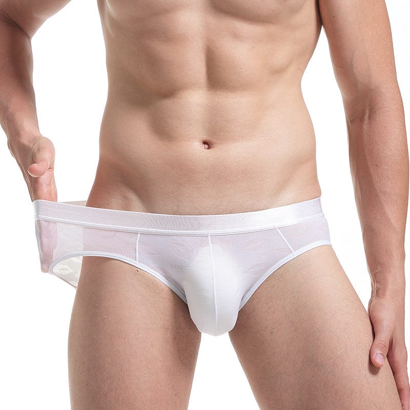 Menaful™ white / M Men's One-Piece Lightweight Lip Print Briefs