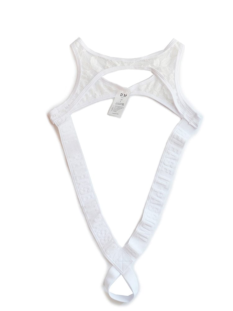 menaful White / M Men's Sexy Straps O Ring Wisp Thong