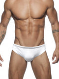 MENAFUL™ White / M Men's Solid Color Shiny Sexy Triangle Swim Briefs