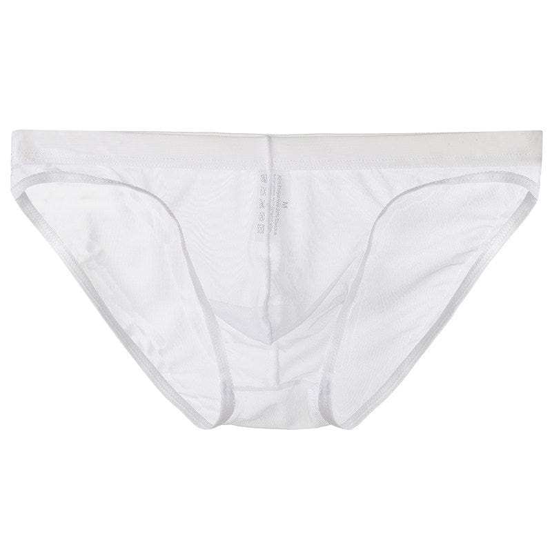 menaful White / M Mesh Low Waist Sexy Pouch Bag Briefs