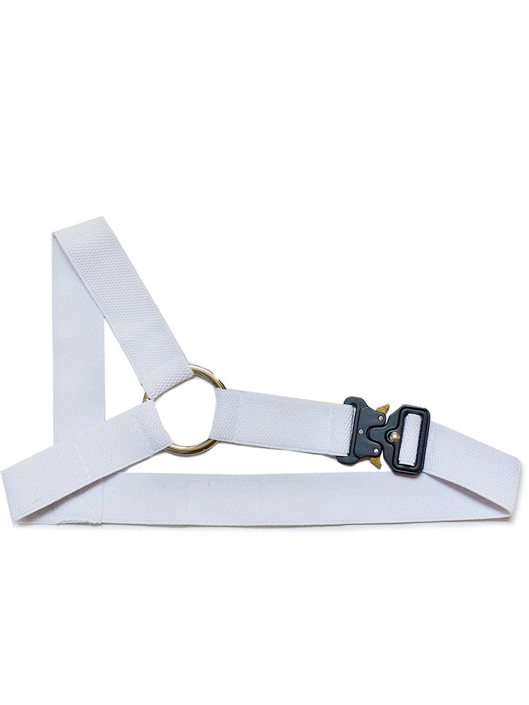 menaful White / M Metal Buckle Sexy Chest Strap Harness