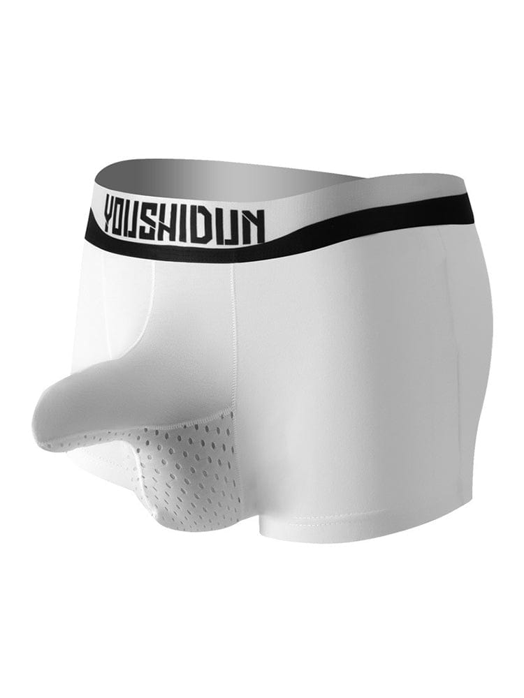 menaful White / M Mid-waist Cotton Breathable Boxer Briefs