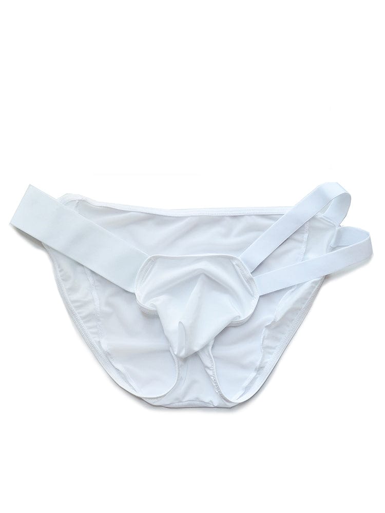 menaful White / M Nylon Low Waist Sexy Mesh Erotic Briefs