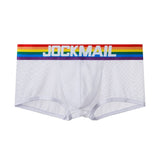 menaful White / M Rainbow Mesh Perspective Boxer Briefs