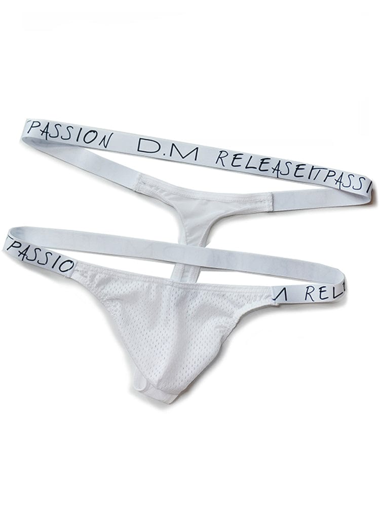 menaful White / M Sexy Mesh Temptation Monogram Thong