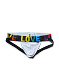 menaful White / M Sexy Rainbow Letter Belt Double Belt Thong