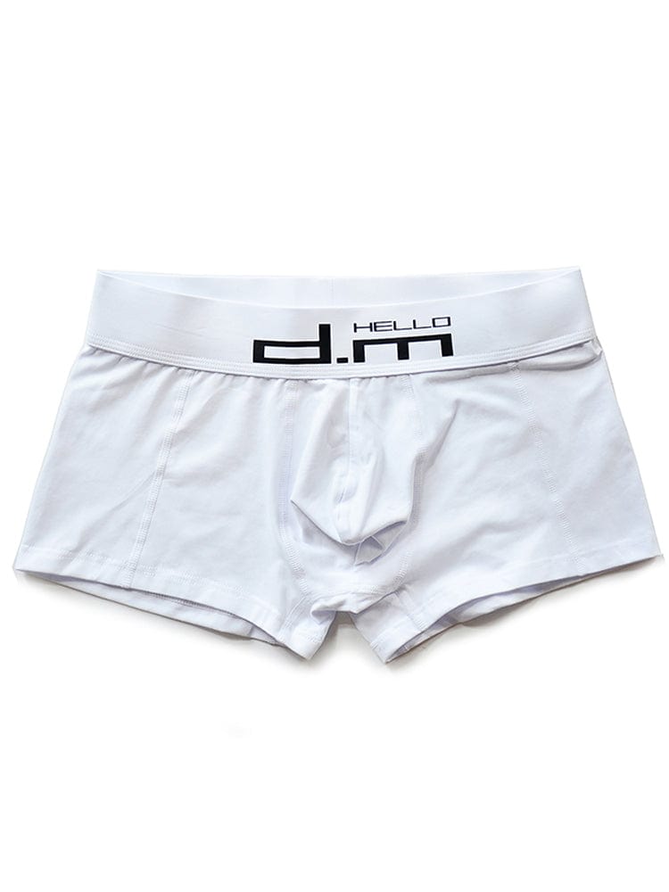 menaful White / M Simple Cotton Solid Colour Boxer Briefs