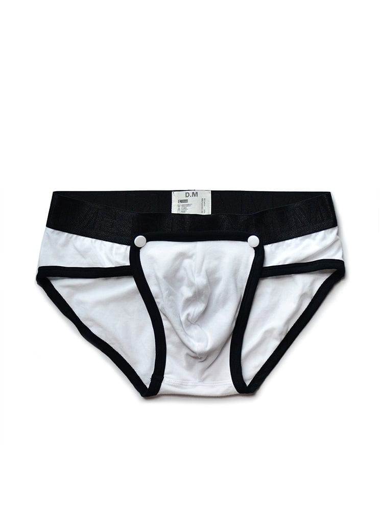 menaful White / M Sports Button Cotton Briefs