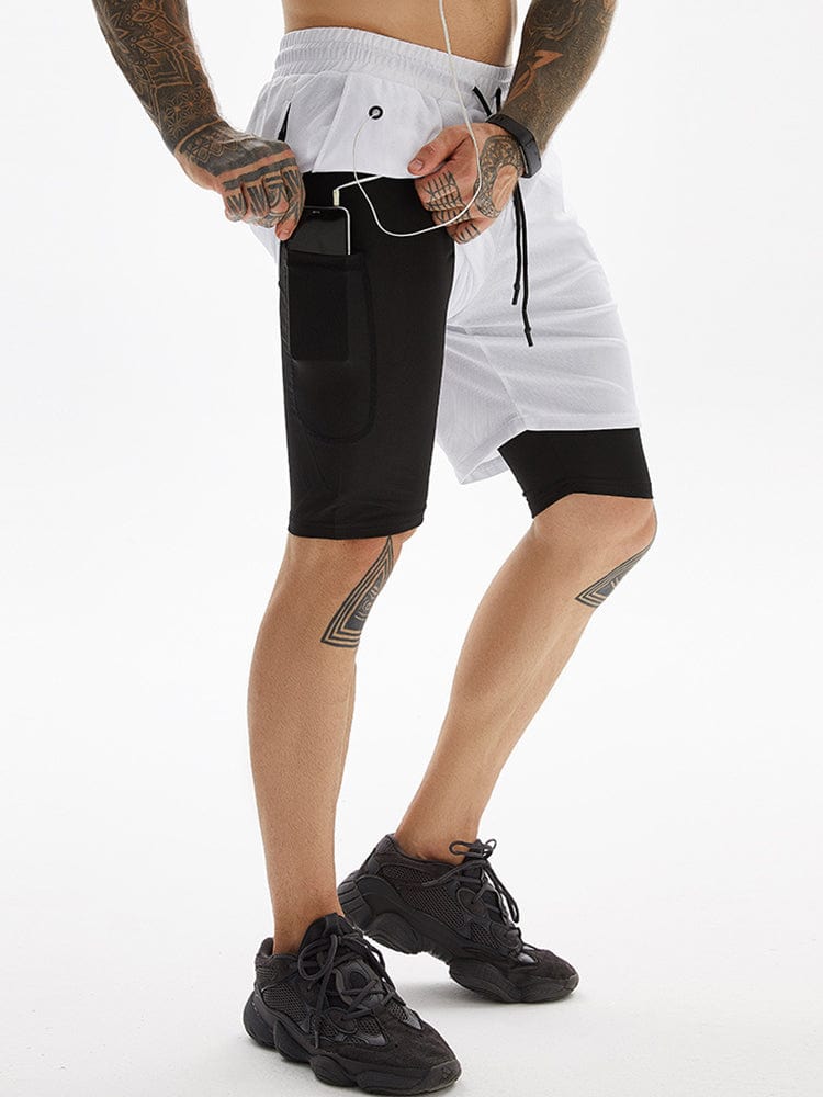 menaful White / M Trendy Quick-drying Casual Sports Shorts