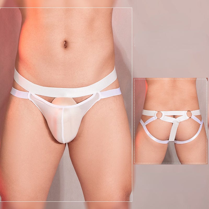 Menaful™ white / one-size Men's Elastic Tight-Fitting Briefs with Double Rings