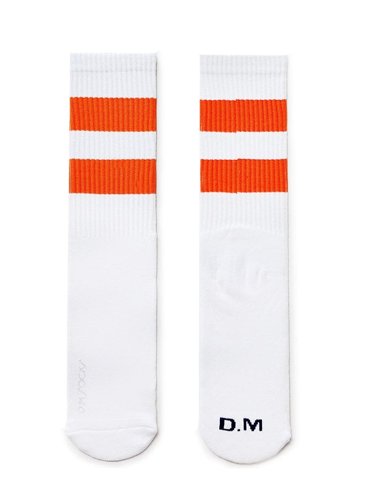 menaful White / One Size Men's Fashion Terry Striped Mid Tube Socks