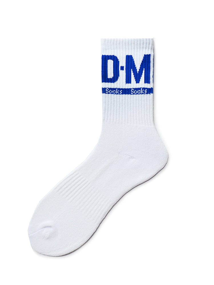 menaful White / One Size Men's Thickened Cotton Sports Letter Socks