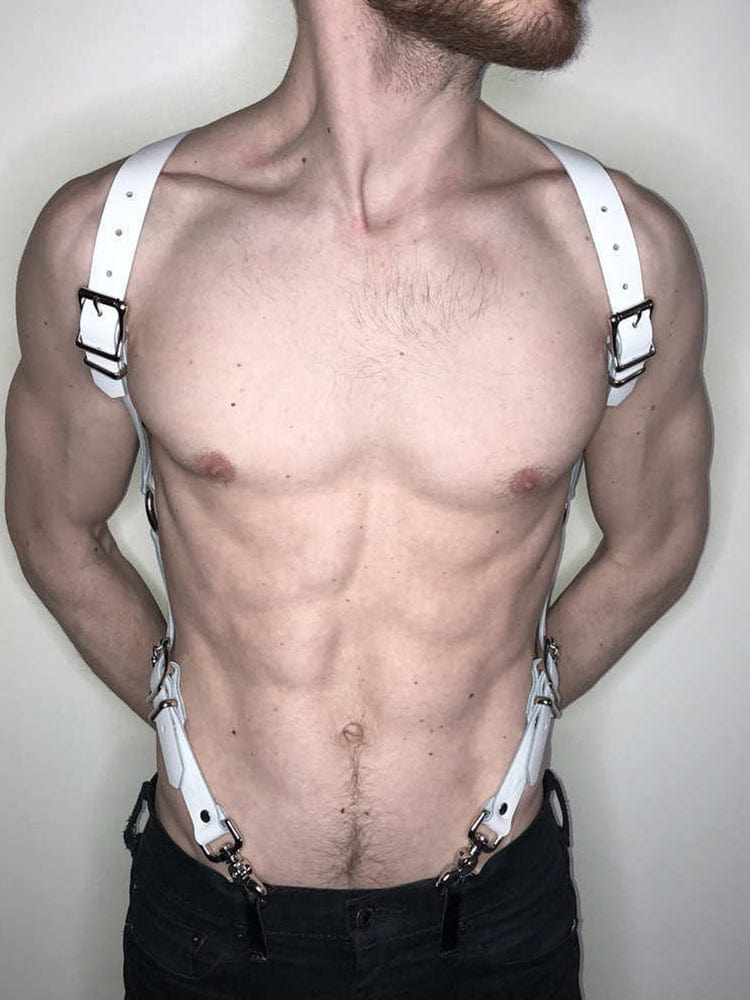 menaful White / One Size Sexy Leather Shoulder Straps