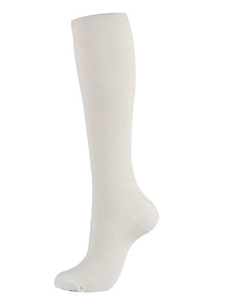 menaful White / One Size Striped White Crew Sports Socks