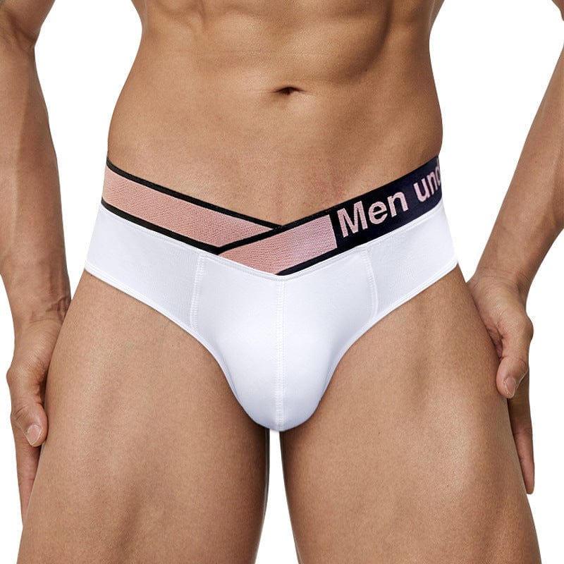 Menaful™ white+pink / M Men's Low Rise V-Shaped Waistband Sexy briefs