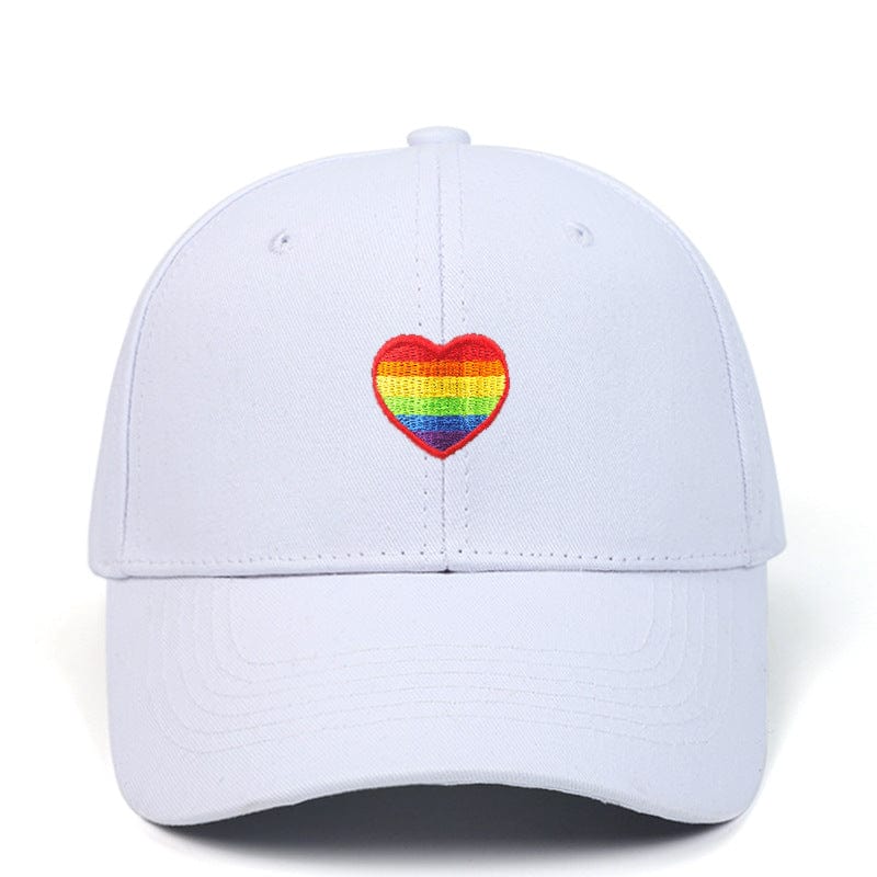 Menaful™ white Rainbow Love baseball cap