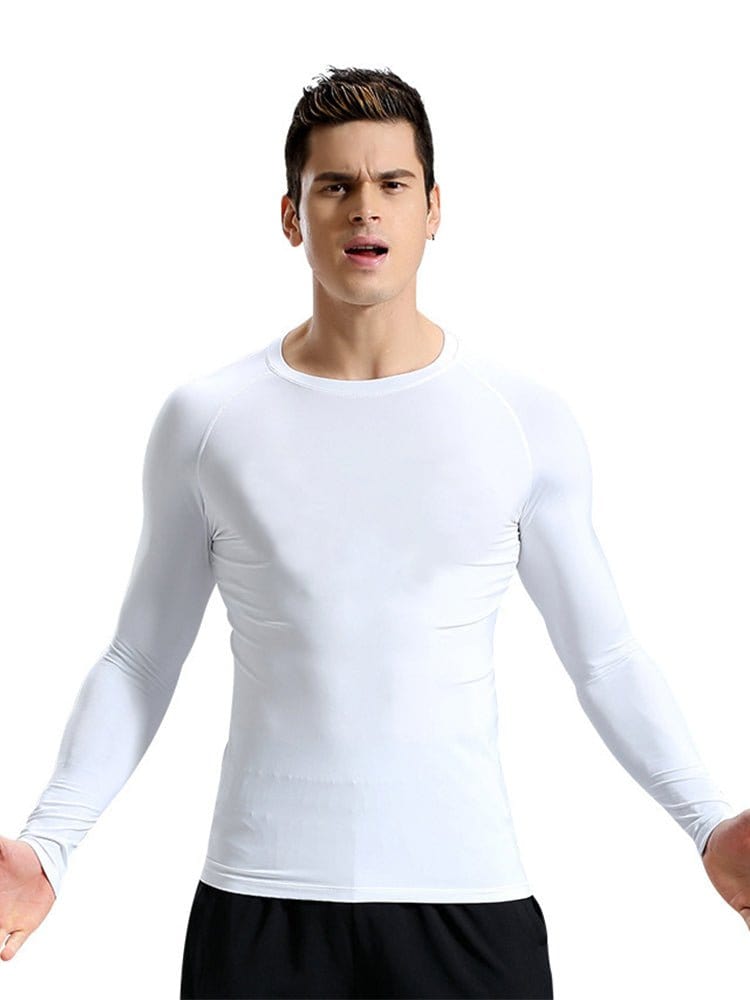 menaful White / S High-stretch Quick-drying Running Fitness Clothing