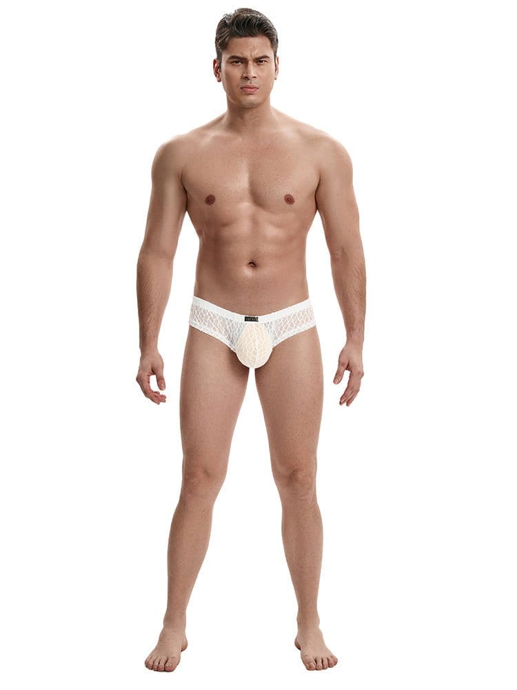 menaful White / S Men's Lace Briefs