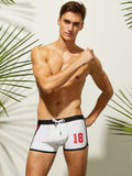 menaful White / S Oversized Nylon Boxer Swim Trunks