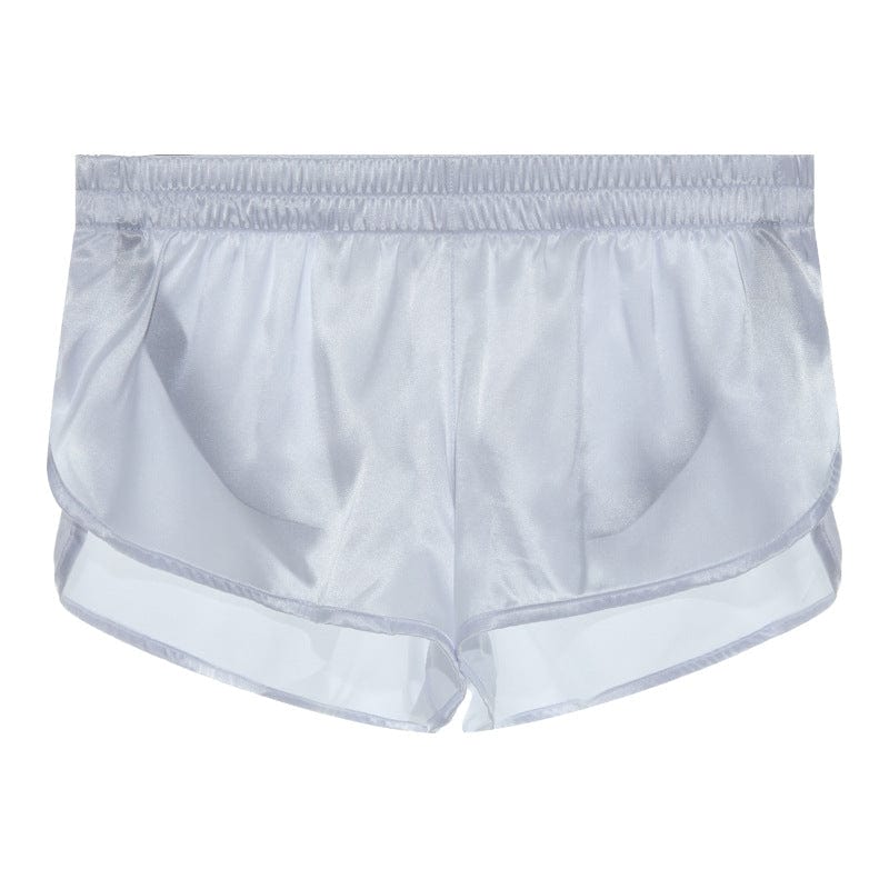 menaful White / S Ruffled Mens Solid Color Boxer Briefs