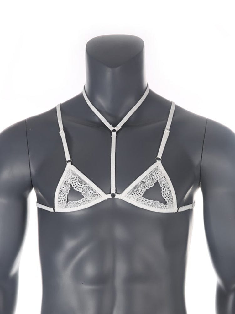 menaful White-Style B / S Men's Adjustable Breastless Bra