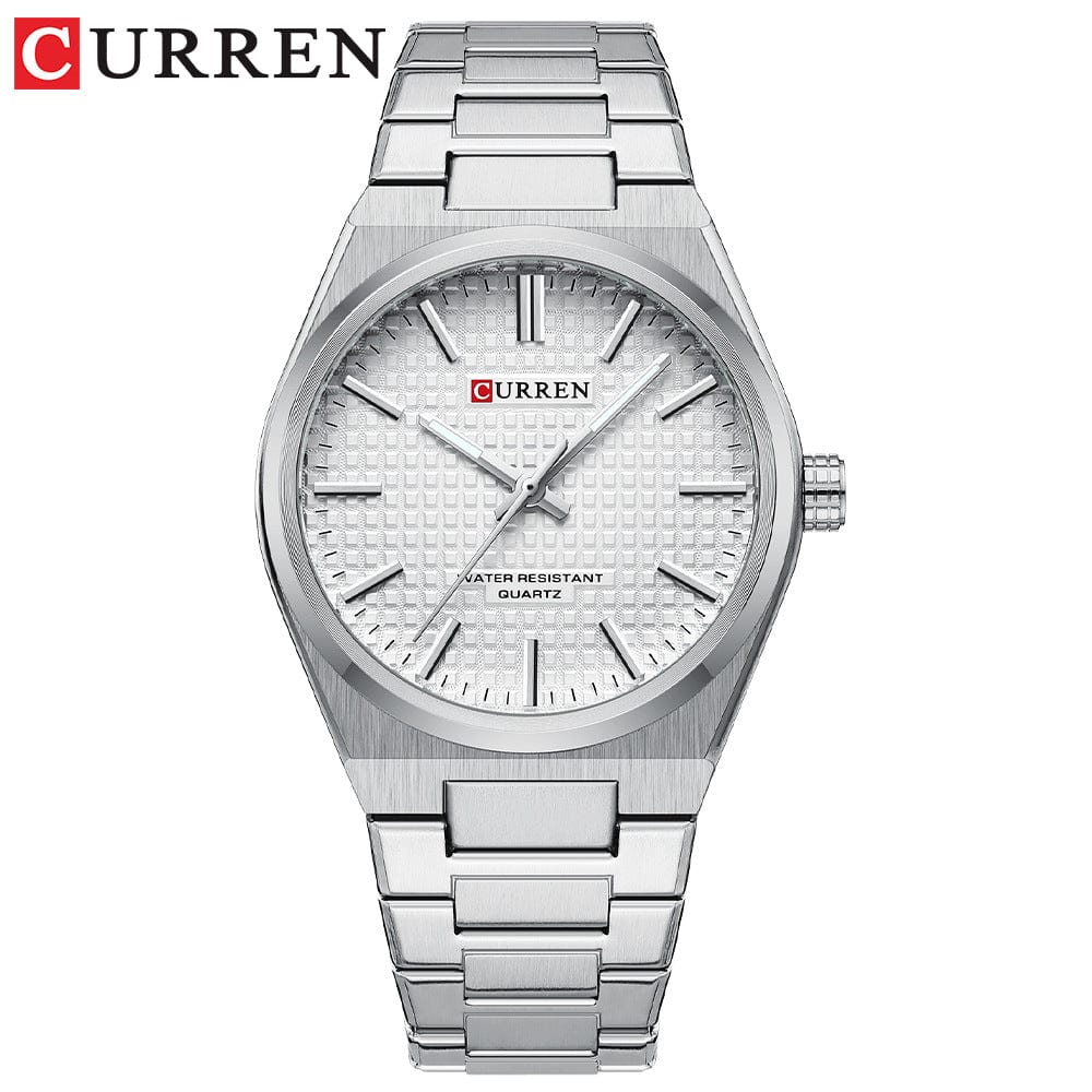 Menaful™ white+white Men's simple and fashionable business quartz watch (Japanese movement)