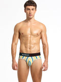 menaful Yellow / M Colorful Striped Cotton Briefs