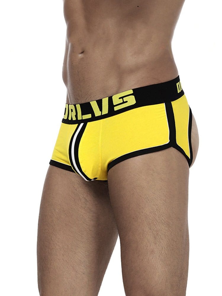 menaful Yellow / M Comfortable Sexy Men's Cutout Thong