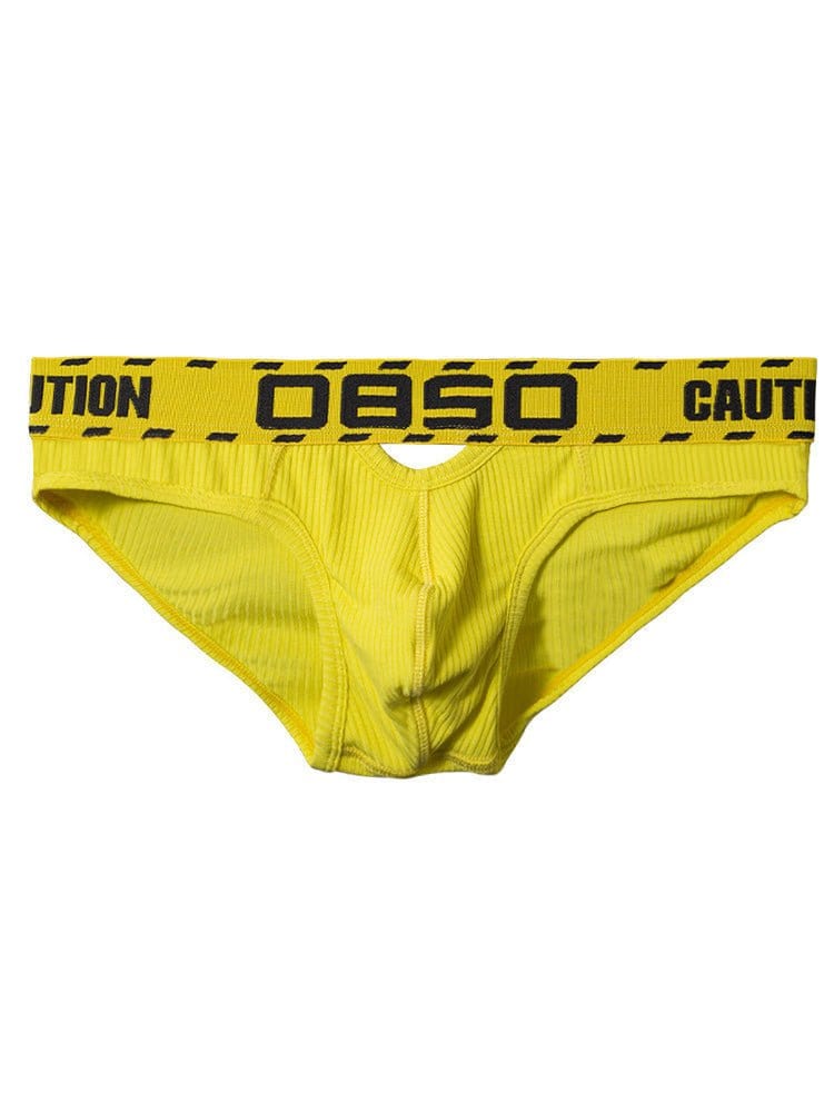 menaful Yellow / M Cutout Low Rise Stretch Briefs