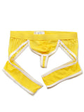 menaful Yellow / M Sheer Mesh Erotic Thong