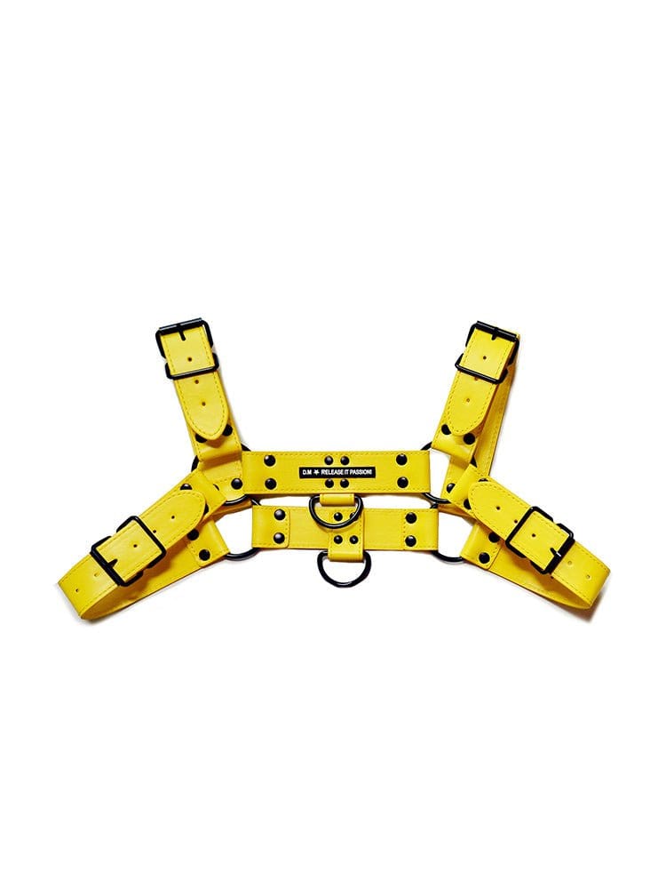 menaful Yellow / One Size Leather Adjustable Sexy Harness