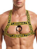 menaful Yellow / S/M / Rubber Fitness Chest Strap Fashion Letter Shoulder Strap