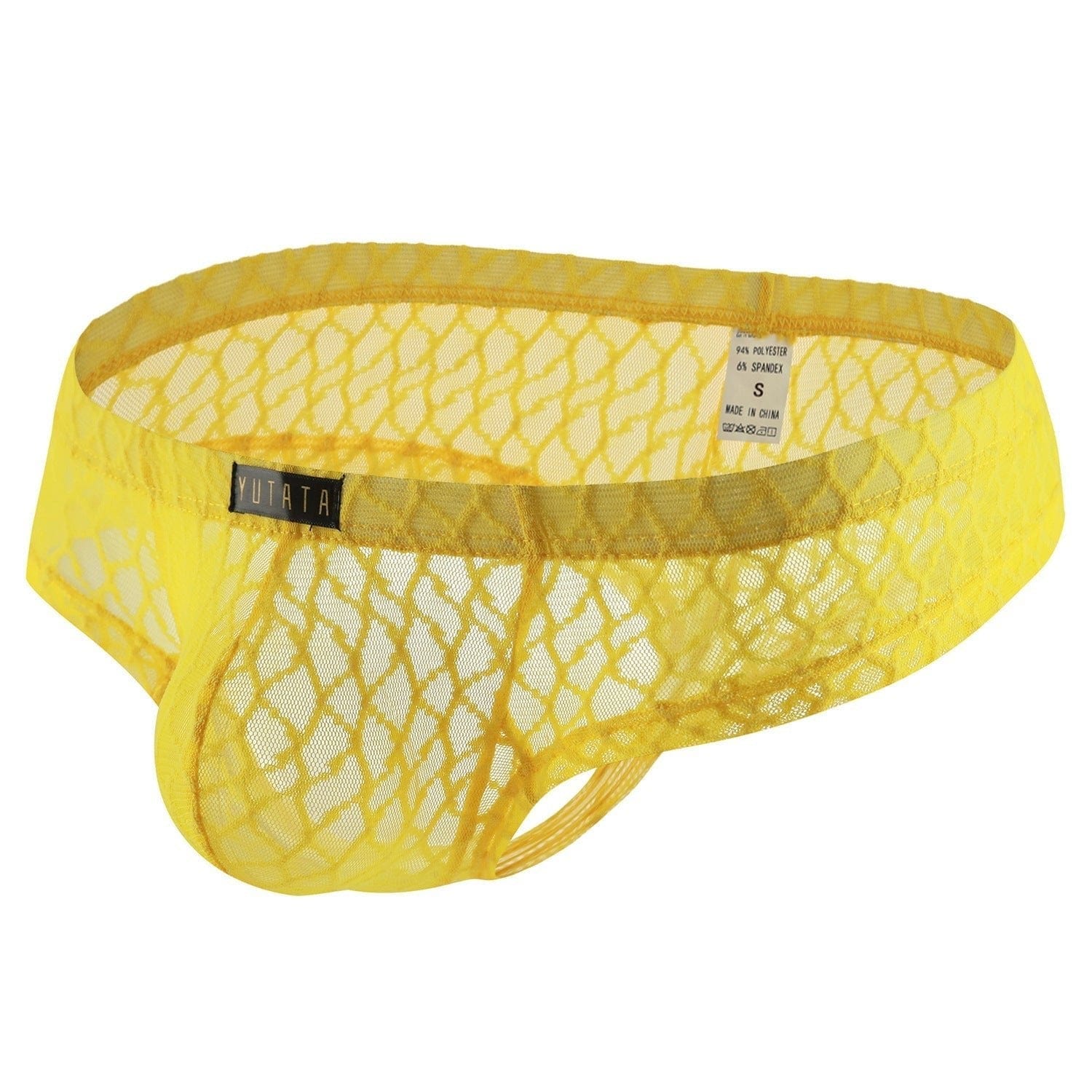 menaful Yellow / S Men's Lace Briefs