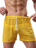 menaful Yellow / S Men's Loose Sexy Mesh Shorts