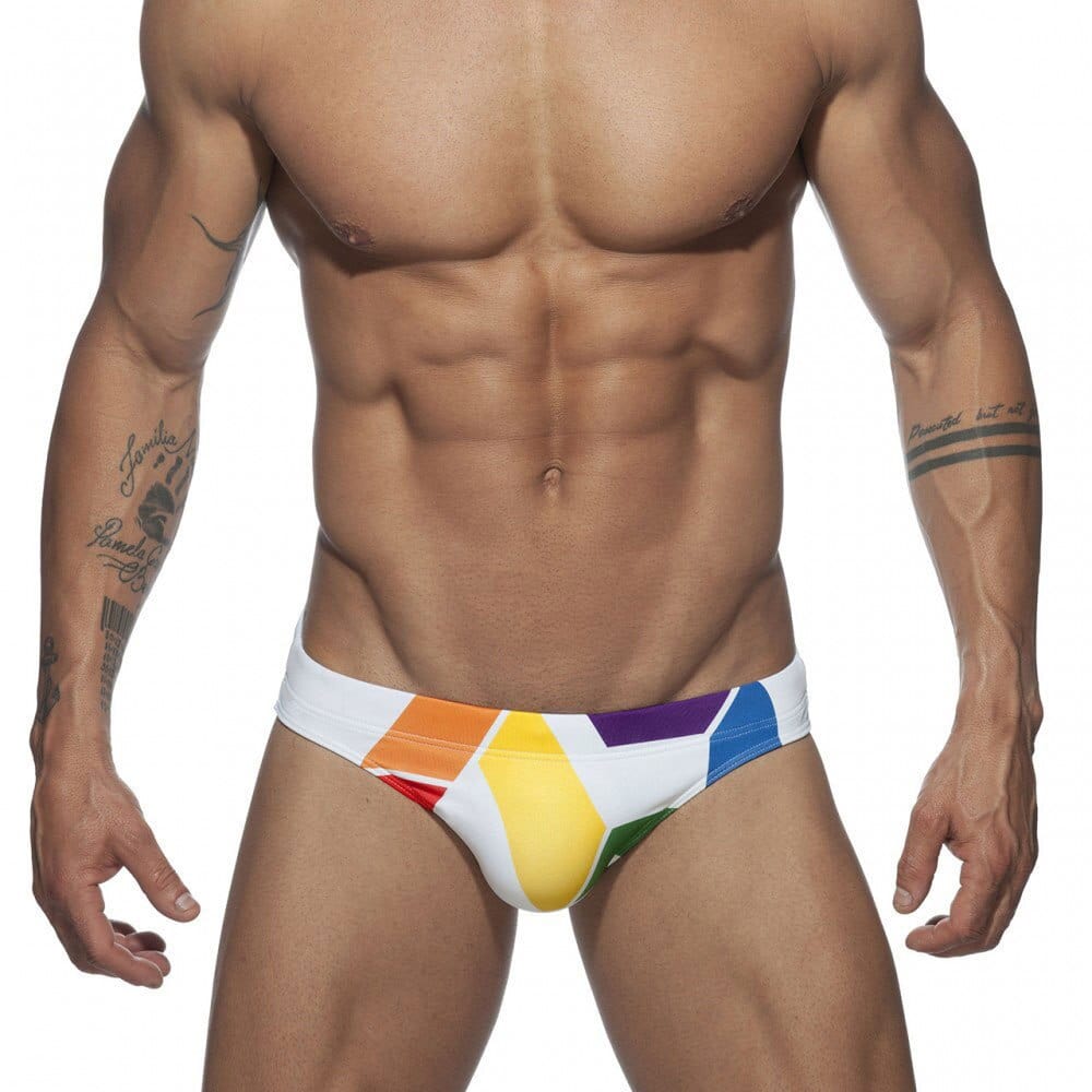 menaful ykc81-white / M Rainbow Print Low Waist Sexy Swimwear