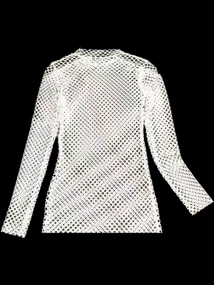 Hollow Breathable Long-sleeved Mesh T-shirt - Menaful™